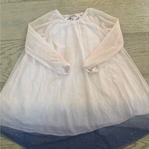 Pippa & Julie Light Pink Long-Sleeve Tulle Overlay Dress